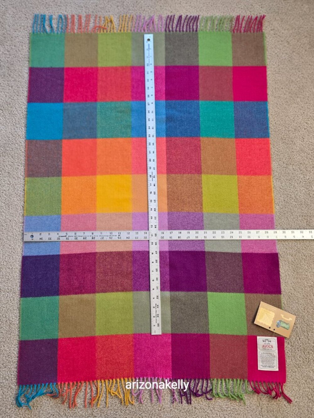 NWT Avoca Lambswool Throw Lap Blanket/Baby Wrap Multicolor Herringbone Ireland - Picture 2 of 11